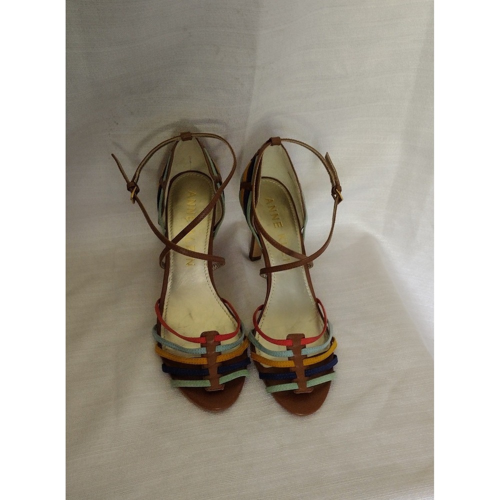 Anne Klein Colorful Strappy High Heels Shoes Women's 9.5